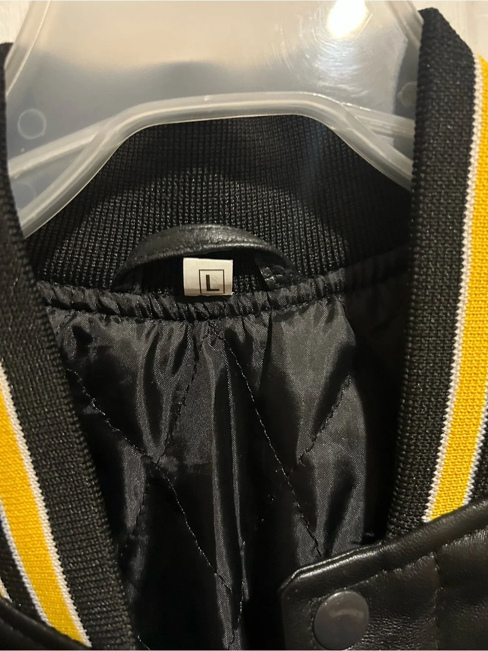 Boston Bruins Black & Yellow Leather Bomber Jacket